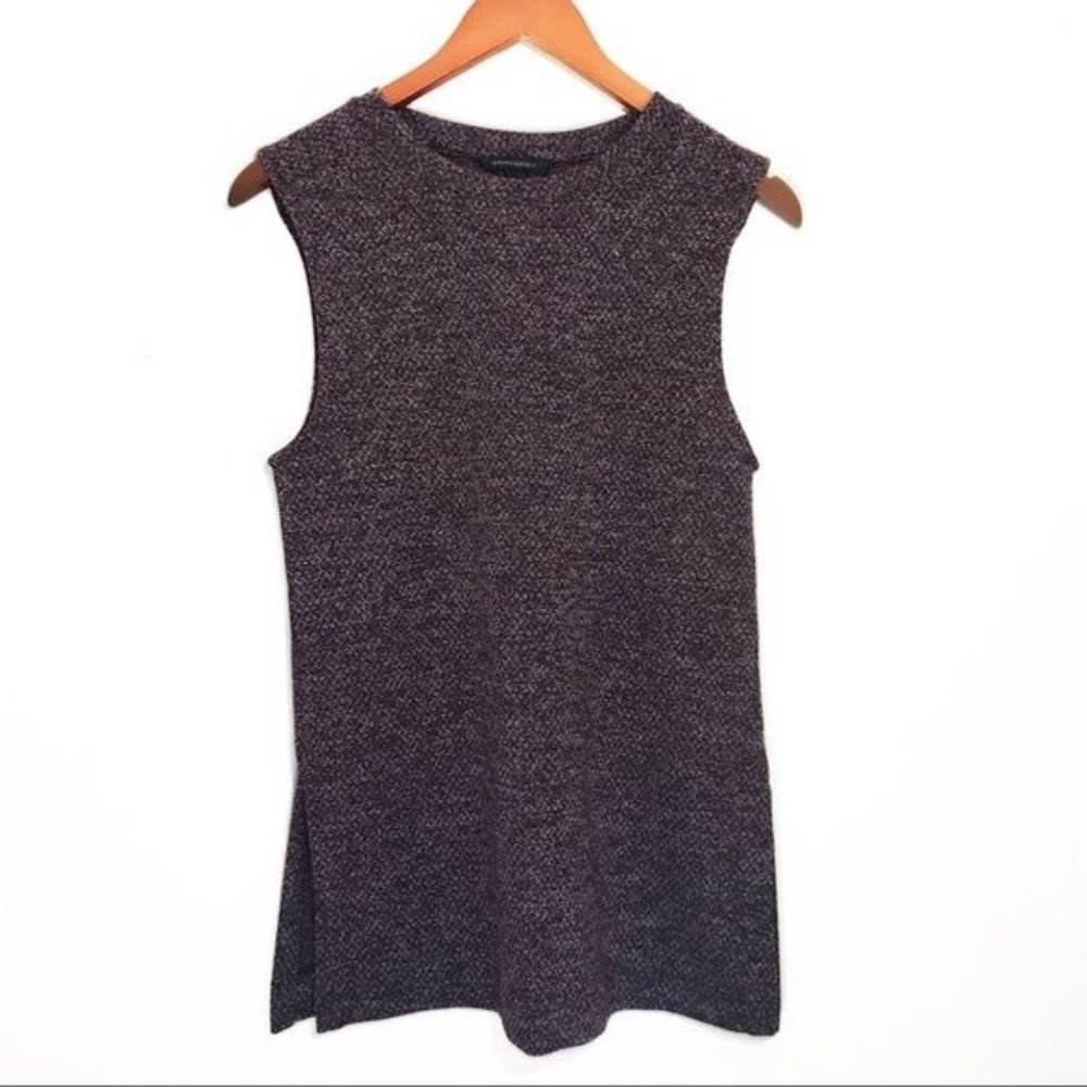 Banana Republic Heather Knit Sleeveless Tank Top Purple Stretch Shell Size XS